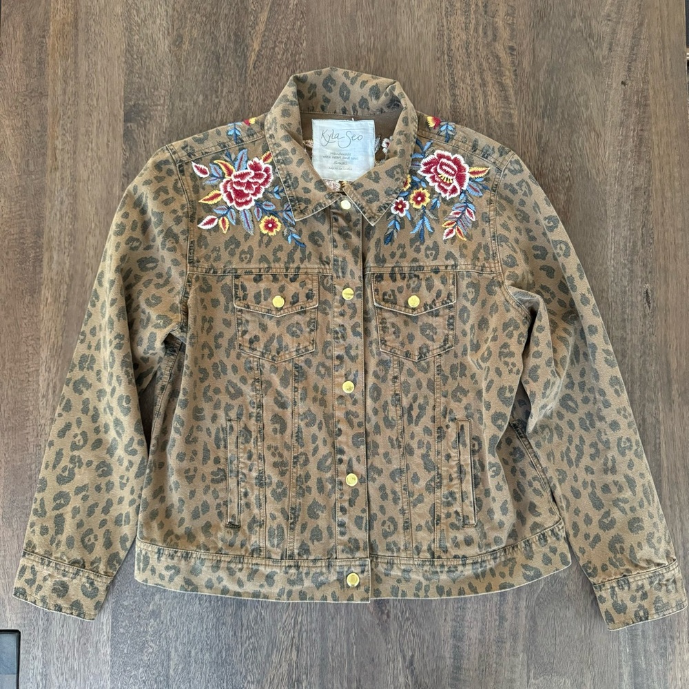 Kyla Seo Hand Embroidered Leopard Cheetah Jacket